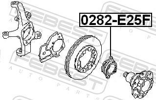Moyeu de roue (Roulement de roue) FEBEST 0282-E25F