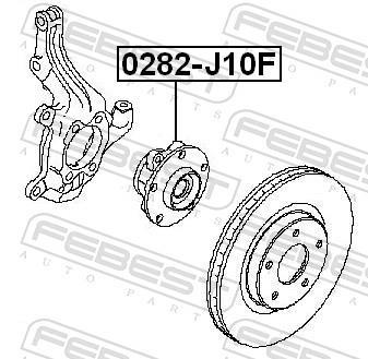 Moyeu de roue (Roulement de roue) FEBEST ref. 0282-J10F