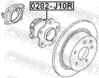 Moyeu de roue (Roulement de roue) FEBEST 0282-J10R
