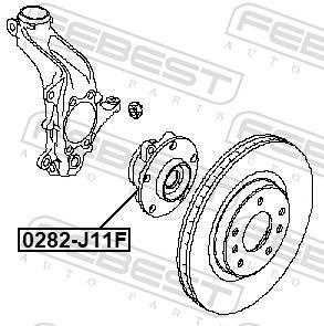 Moyeu de roue (Roulement de roue) FEBEST 0282-J11F