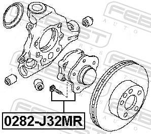 Moyeu de roue (Roulement de roue) FEBEST 0282-J32MR