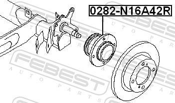 Moyeu de roue (Roulement de roue) FEBEST ref. 0282-N16A42R