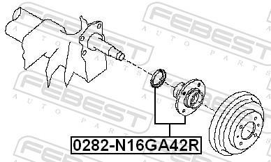 Moyeu de roue (Roulement de roue) FEBEST ref. 0282-N16GA42R
