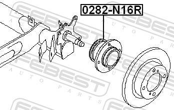 Moyeu de roue (Roulement de roue) FEBEST 0282-N16R