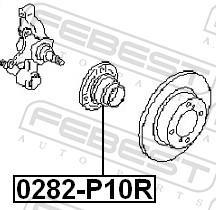 Moyeu de roue (Roulement de roue) FEBEST 0282-P10R