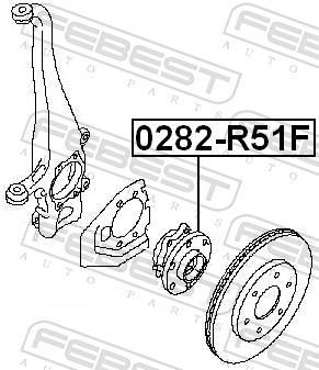Moyeu de roue (Roulement de roue) FEBEST 0282-R51F