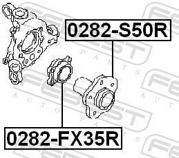 Moyeu de roue (Roulement de roue) FEBEST 0282-S50R