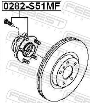 Moyeu de roue (Roulement de roue) FEBEST 0282-S51MF