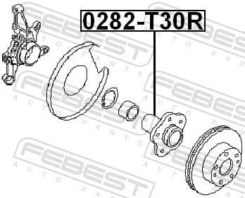 Moyeu de roue (Roulement de roue) FEBEST 0282-T30R