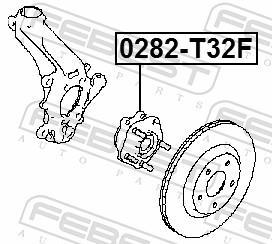 Moyeu de roue (Roulement de roue) FEBEST 0282-T32F