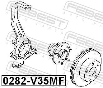 Moyeu de roue (Roulement de roue) FEBEST ref. 0282-V35MF