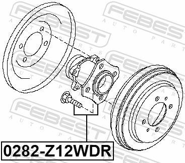 Moyeu de roue (Roulement de roue) FEBEST 0282-Z12WDR