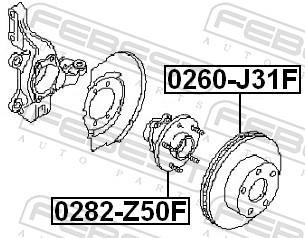 Moyeu de roue (Roulement de roue) FEBEST 0282-Z50F