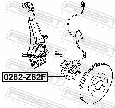 Moyeu de roue (Roulement de roue) FEBEST 0282-Z62F