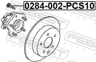 Tornillo de rueda FEBEST ref. 0284-002-PCS10