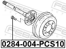 Boulon de roue FEBEST ref. 0284-004-PCS10