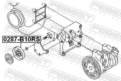 Rolo tensor da correia trapezoidal estriada FEBEST ref. 0287-B10RS