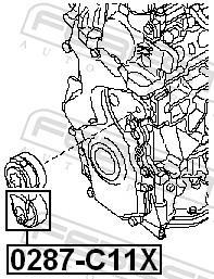 Rolo tensor da correia trapezoidal estriada FEBEST ref. 0287-C11X