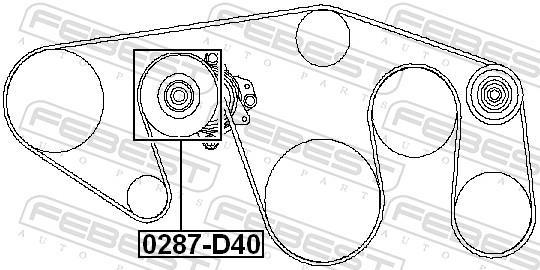 Galet tendeur de courroie d'accessoire FEBEST ref. 0287-D40