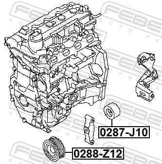 Rolo tensor da correia trapezoidal estriada FEBEST ref. 0287-J10