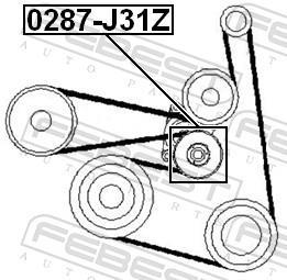 Galet tendeur de courroie d'accessoire FEBEST 0287-J31Z