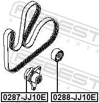 Rolo tensor da correia trapezoidal estriada FEBEST ref. 0287-JJ10E