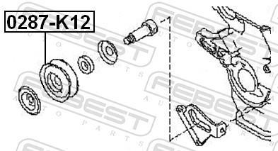 Rolo tensor da correia trapezoidal estriada FEBEST ref. 0287-K12