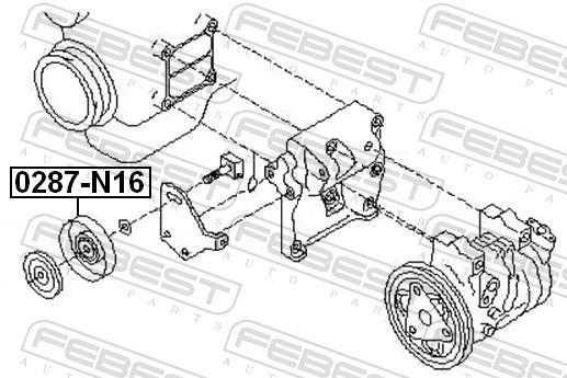 Rolo tensor da correia trapezoidal estriada FEBEST ref. 0287-N16