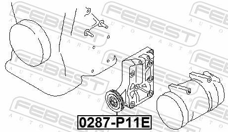 Rolo tensor da correia trapezoidal estriada FEBEST ref. 0287-P11E