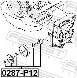 Galet tendeur de courroie d'accessoire FEBEST ref. 0287-P12