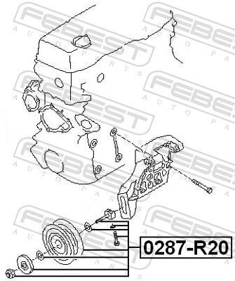 Rolo tensor da correia trapezoidal estriada FEBEST ref. 0287-R20