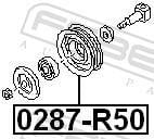 Rolo tensor da correia trapezoidal estriada FEBEST ref. 0287-R50