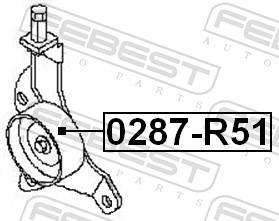Rolo tensor da correia trapezoidal estriada FEBEST ref. 0287-R51