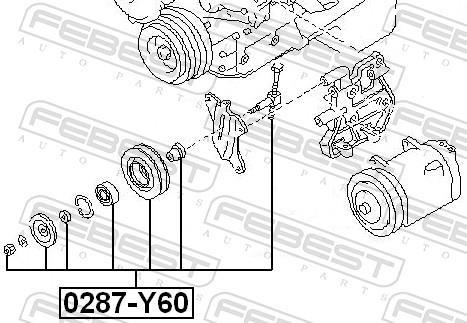 Rolo tensor da correia trapezoidal estriada FEBEST ref. 0287-Y60