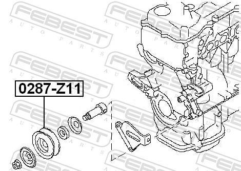 Rolo tensor da correia trapezoidal estriada FEBEST ref. 0287-Z11