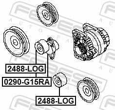 Tensor de correia trapezoidal estriada FEBEST ref. 0290-G15RA