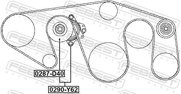 Tensor de correa, correa poli V FEBEST 0290-Y62