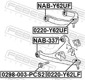 Boulon de fixation, bras transversal FEBEST ref. 0298-003-PCS2