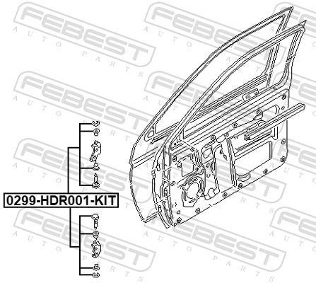 Kit de montaje, puerta FEBEST ref. 0299-HDR001-KIT