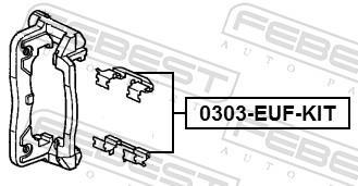 Kit acessórios de pastilhas de travão FEBEST ref. 0303-EUF-KIT