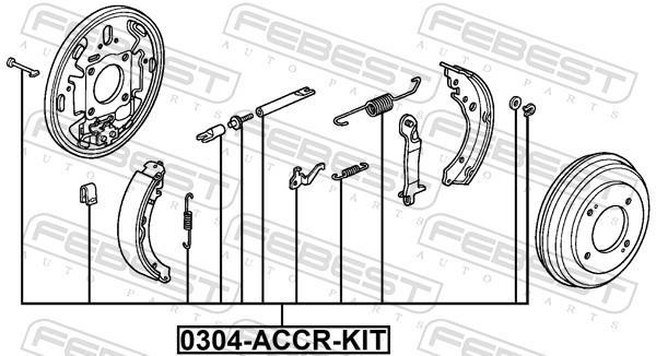 Kit d'accessoires pour mâchoire de frein à tambour FEBEST ref. 0304-ACCR-KIT