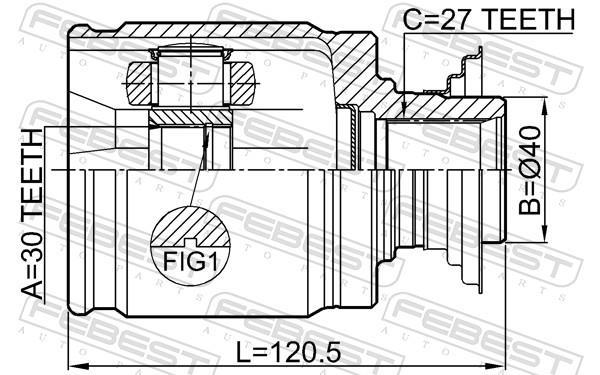Joint homocinétique, transmission FEBEST ref. 0311-CRVRH