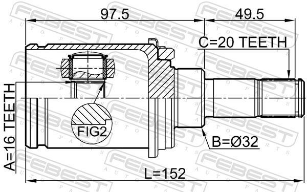 Joint homocinétique, transmission FEBEST 0311-RMR