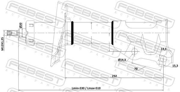 Amortecedor de choques FEBEST ref. 03110-001FR