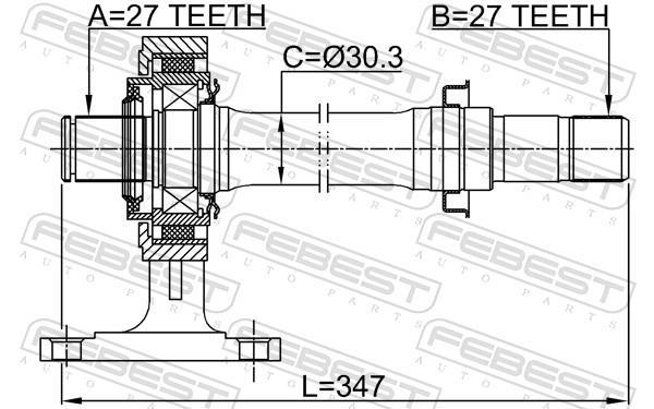 Cardan FEBEST ref. 0312-LX15RH