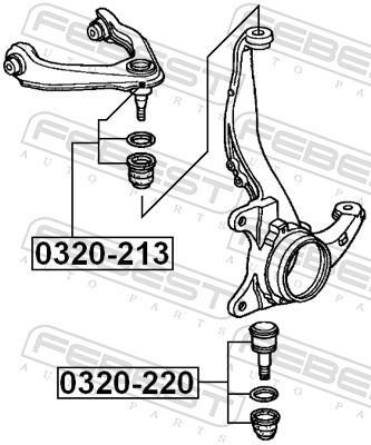 Rotule de suspension (Rotule de pivot) FEBEST ref. 0320-213