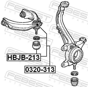 Rotule de suspension (Rotule de pivot) FEBEST 0320-313