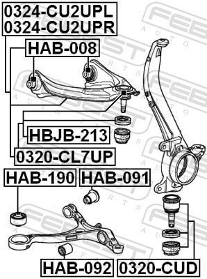 Rotule de suspension (Rotule de pivot) FEBEST 0320-CUD