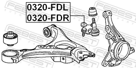 Rotule de suspension (Rotule de pivot) FEBEST ref. 0320-FDL