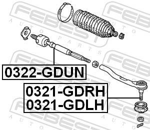 Rótula barra de dirección FEBEST ref. 0321-GDRH